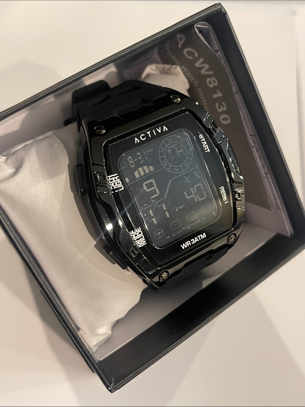 Activa Black Digital Sport Watch with Rectangular Dial ACW8130-004